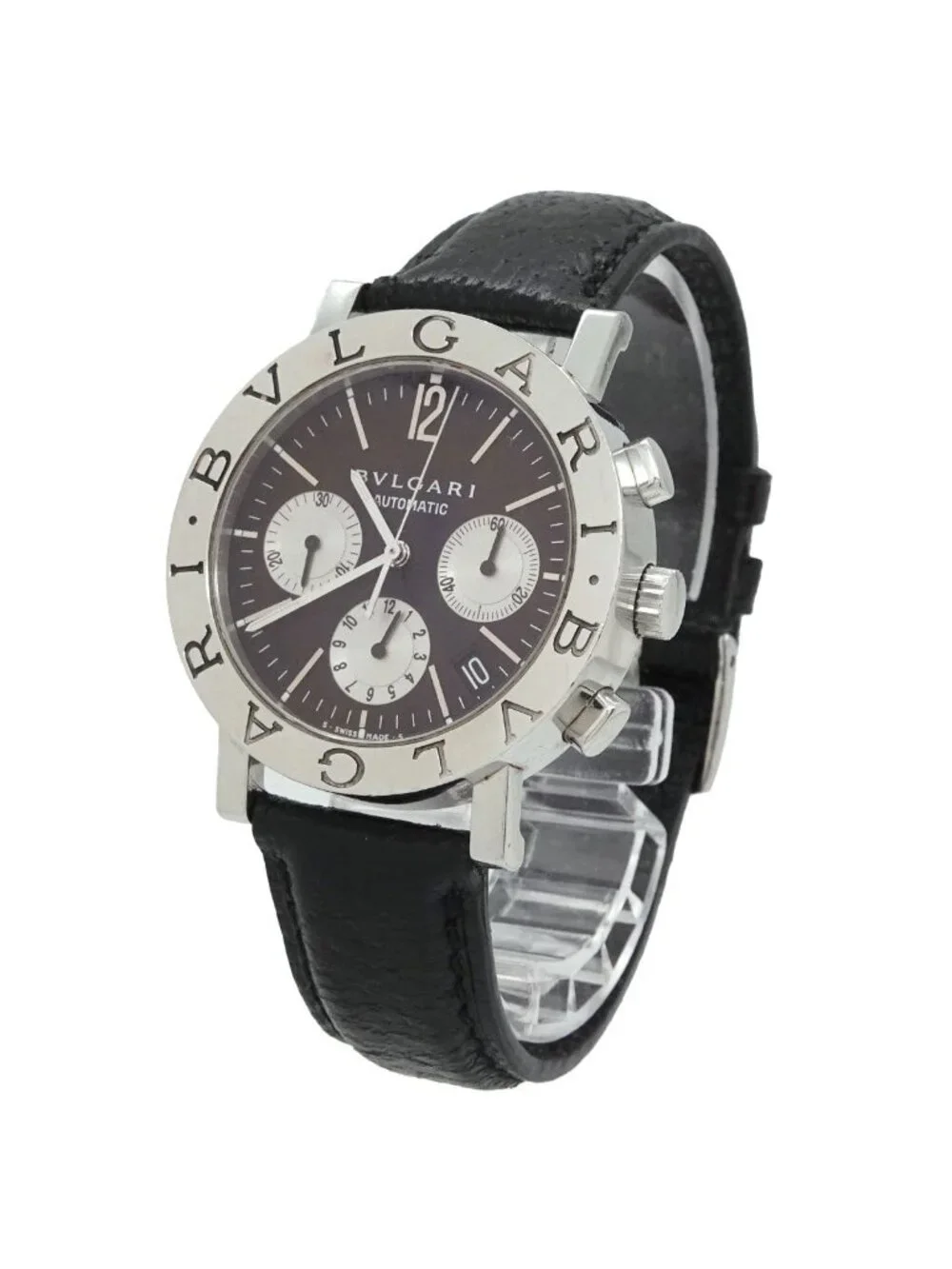 Bvlgari Chronograph Watch Date Black Automatic